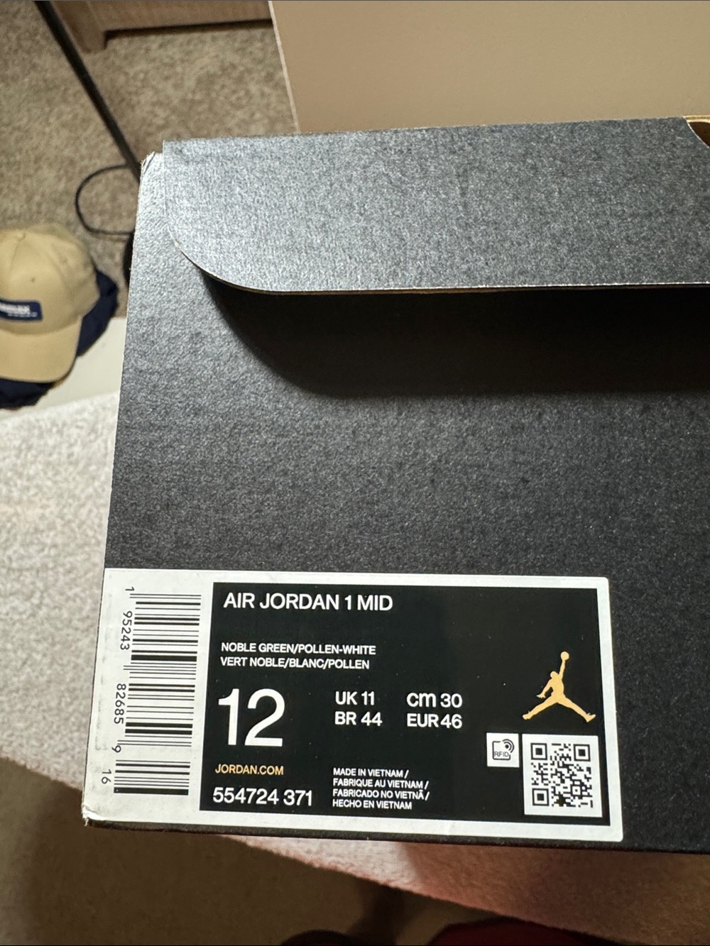 Jordan Air Jordan 1 Mid Noble Green / Pollen-White